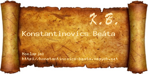 Konstantinovics Beáta névjegykártya